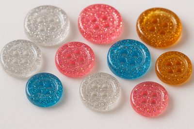 small resin button glitter